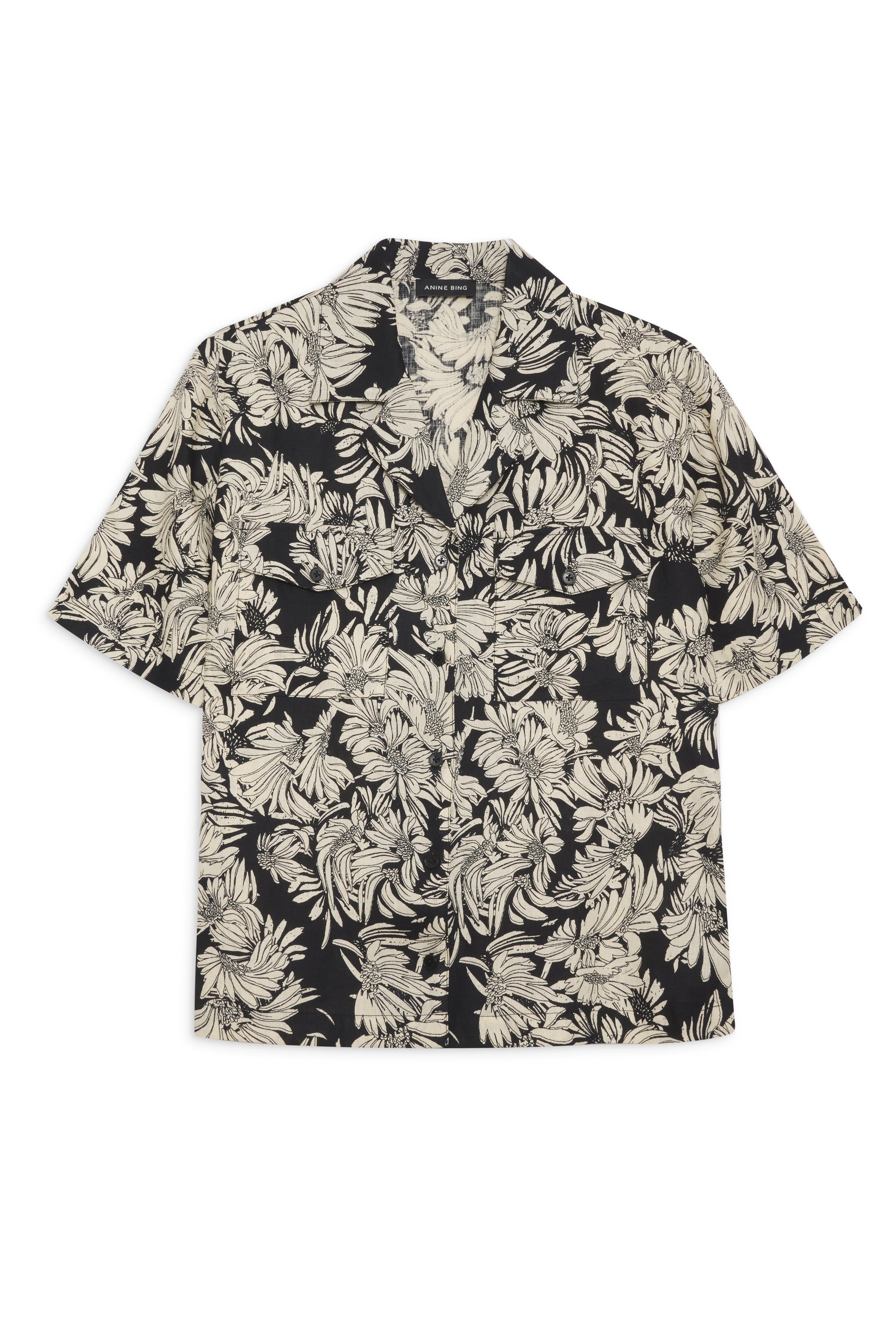 71qty RELIQUAT 65€ / HAMILTON SHIRT - BLACK FLORAL PRINT