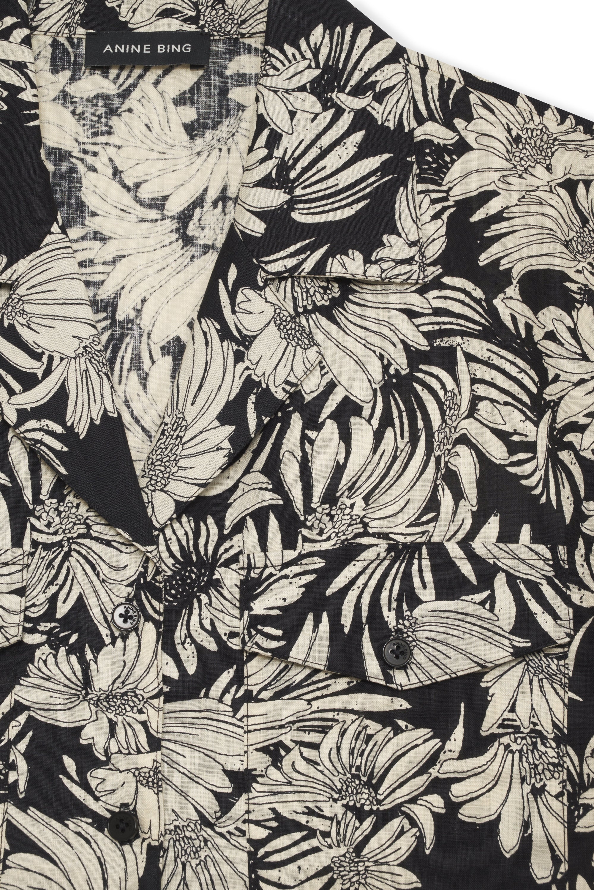 HAMILTON SHIRT - BLACK FLORAL PRINT