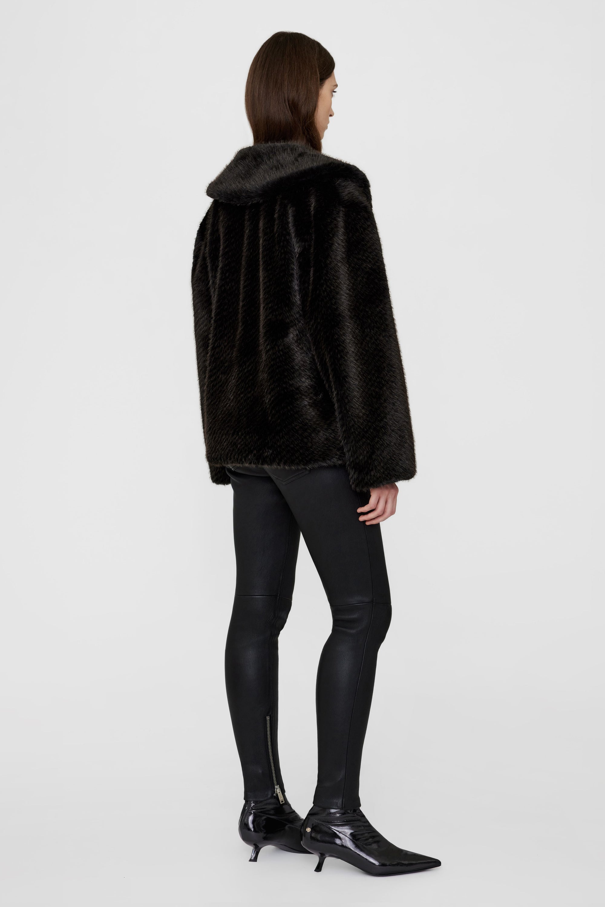 HILARY JACKET - BLACK AND BROWN