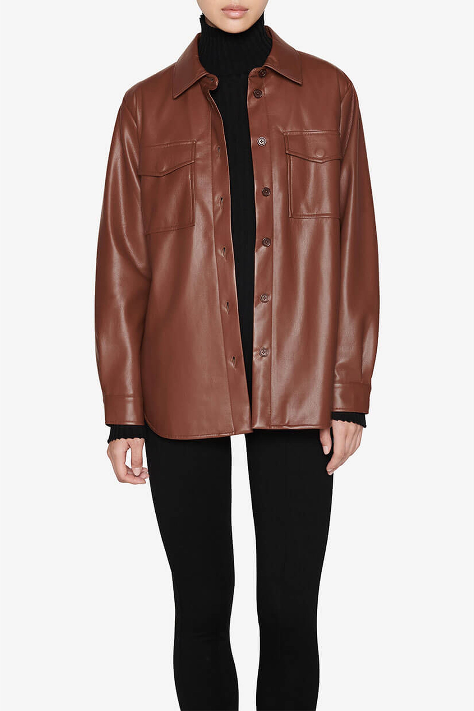 2qty NEW / HUTTON SHIRT - BROWN