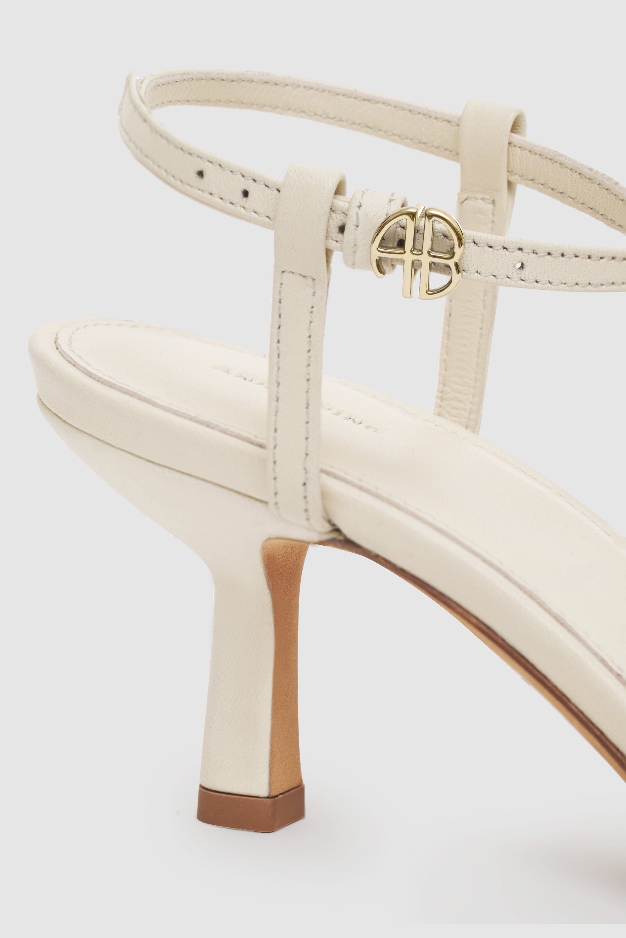 Sandales à talons Invisible en cuir - Cream