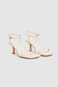 Sandales à talons Invisible en cuir - Cream