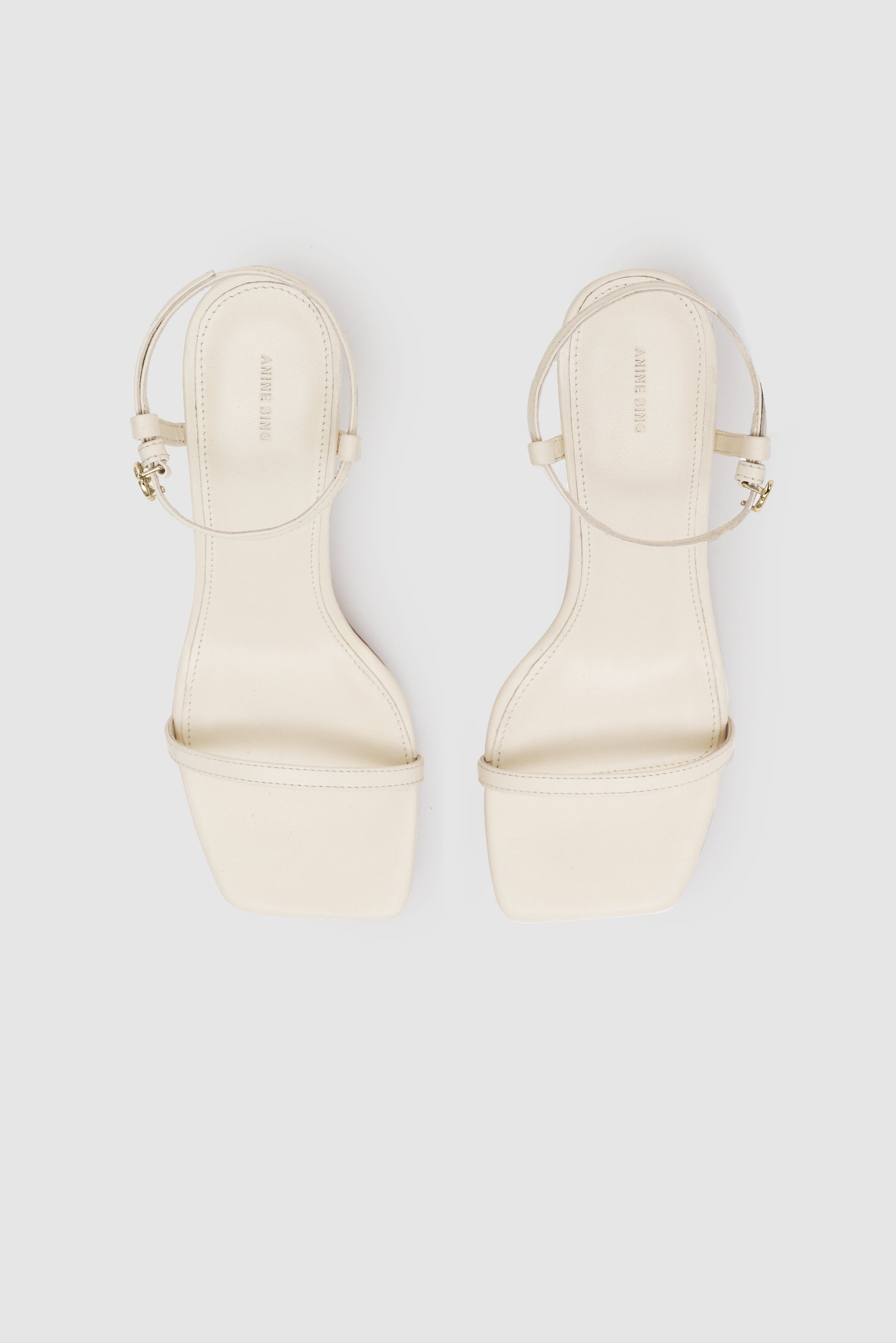 Sandales à talons Invisible en cuir - Cream