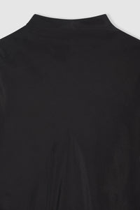 Ivy stand-up collar top in silk blend - Black