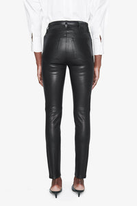 Jagger high waist leather trousers - Black