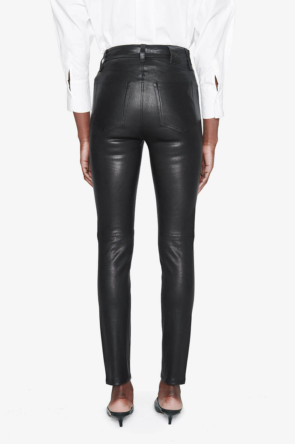 Jagger high waist leather trousers - Black