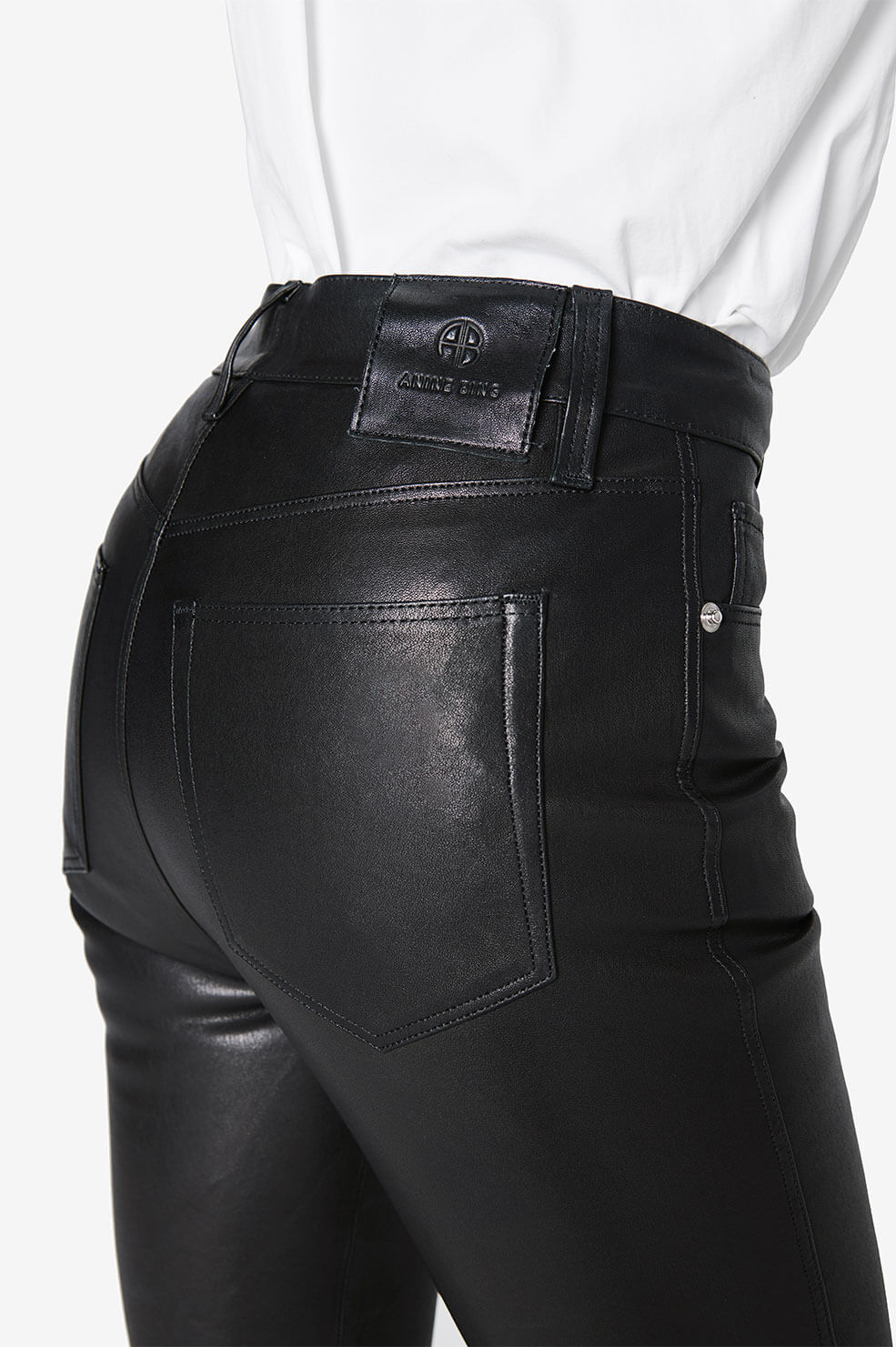 Jagger high waist leather trousers - Black