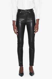 Jagger high waist leather trousers - Black