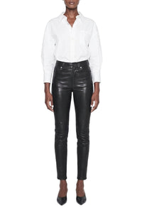 Jagger high waist leather trousers - Black