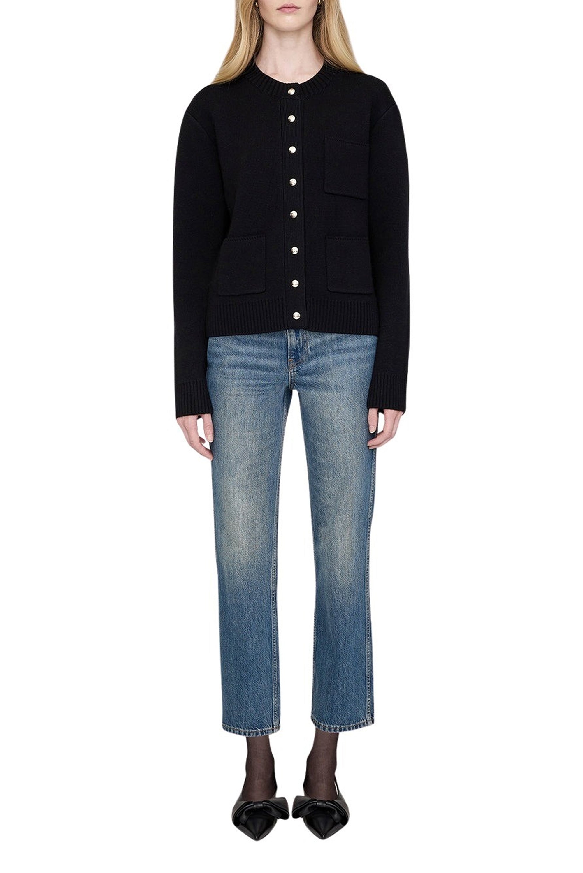 3qty NEW / JAMESON CARDIGAN - BLACK CASHMERE BLEND