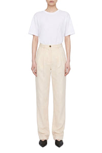 Jay high-waisted trousers in linen - Yellow