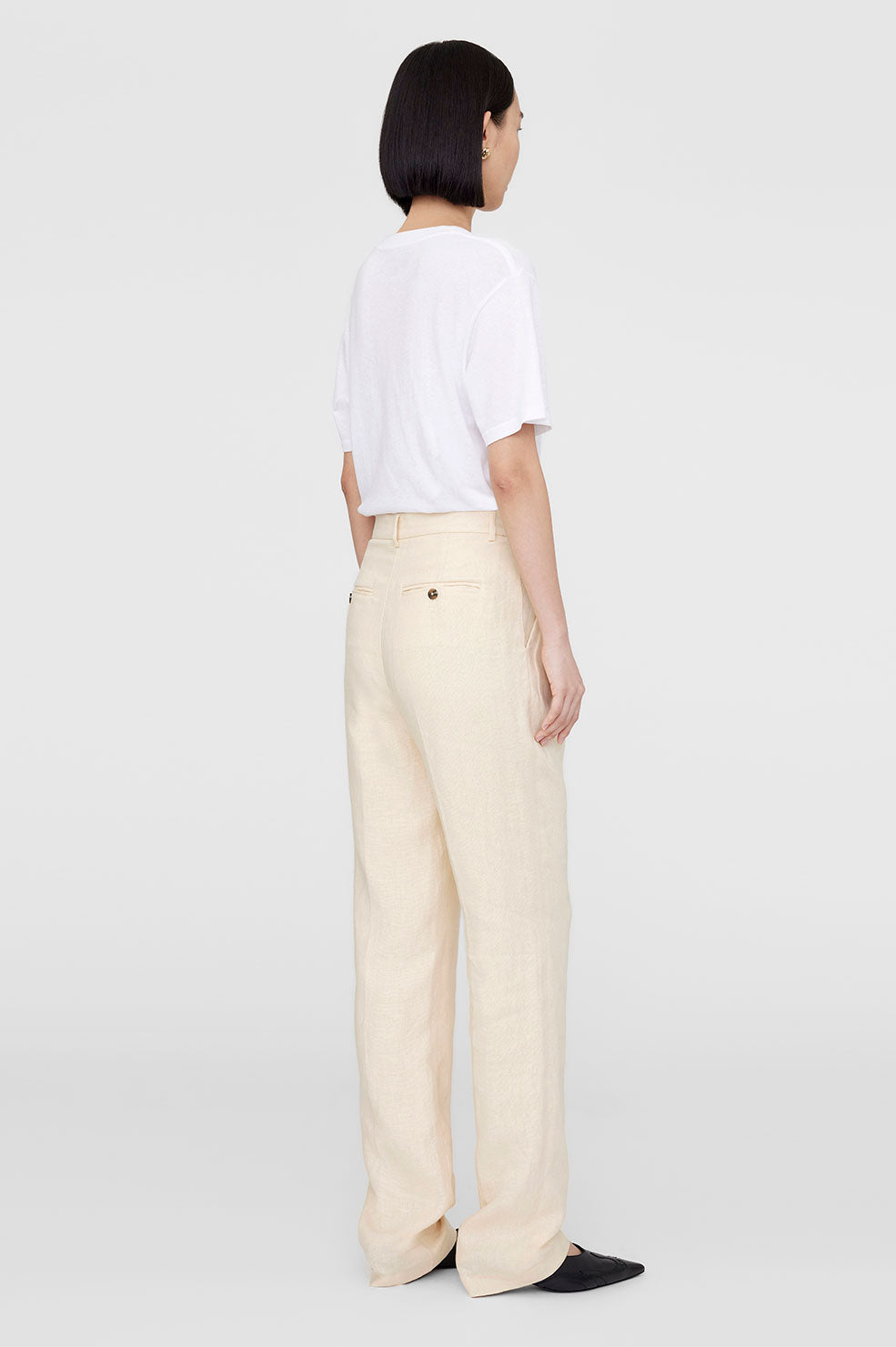JAY TROUSER - LIGHT YELLOW LINEN