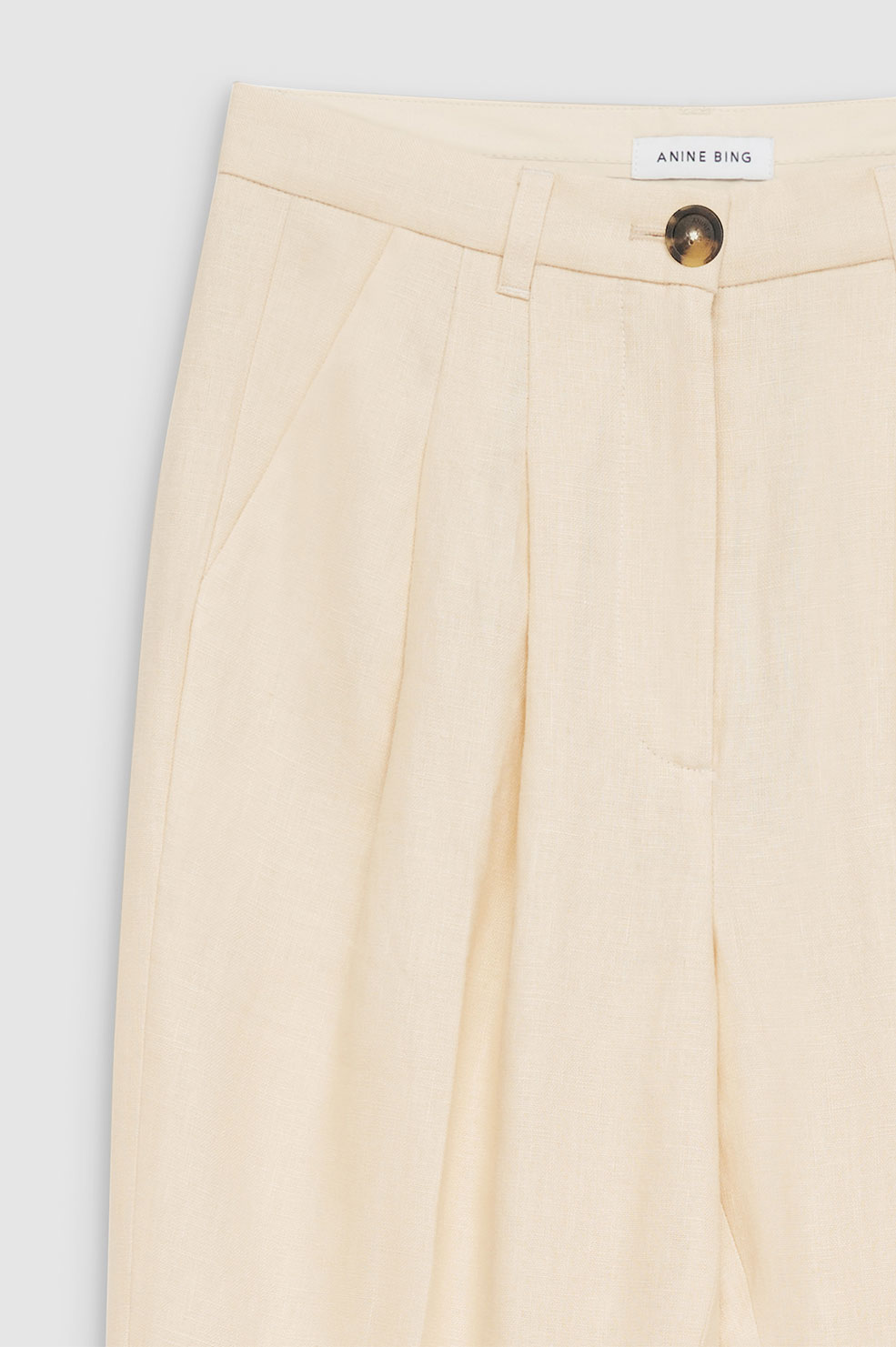Jay high-waisted trousers in linen - Yellow