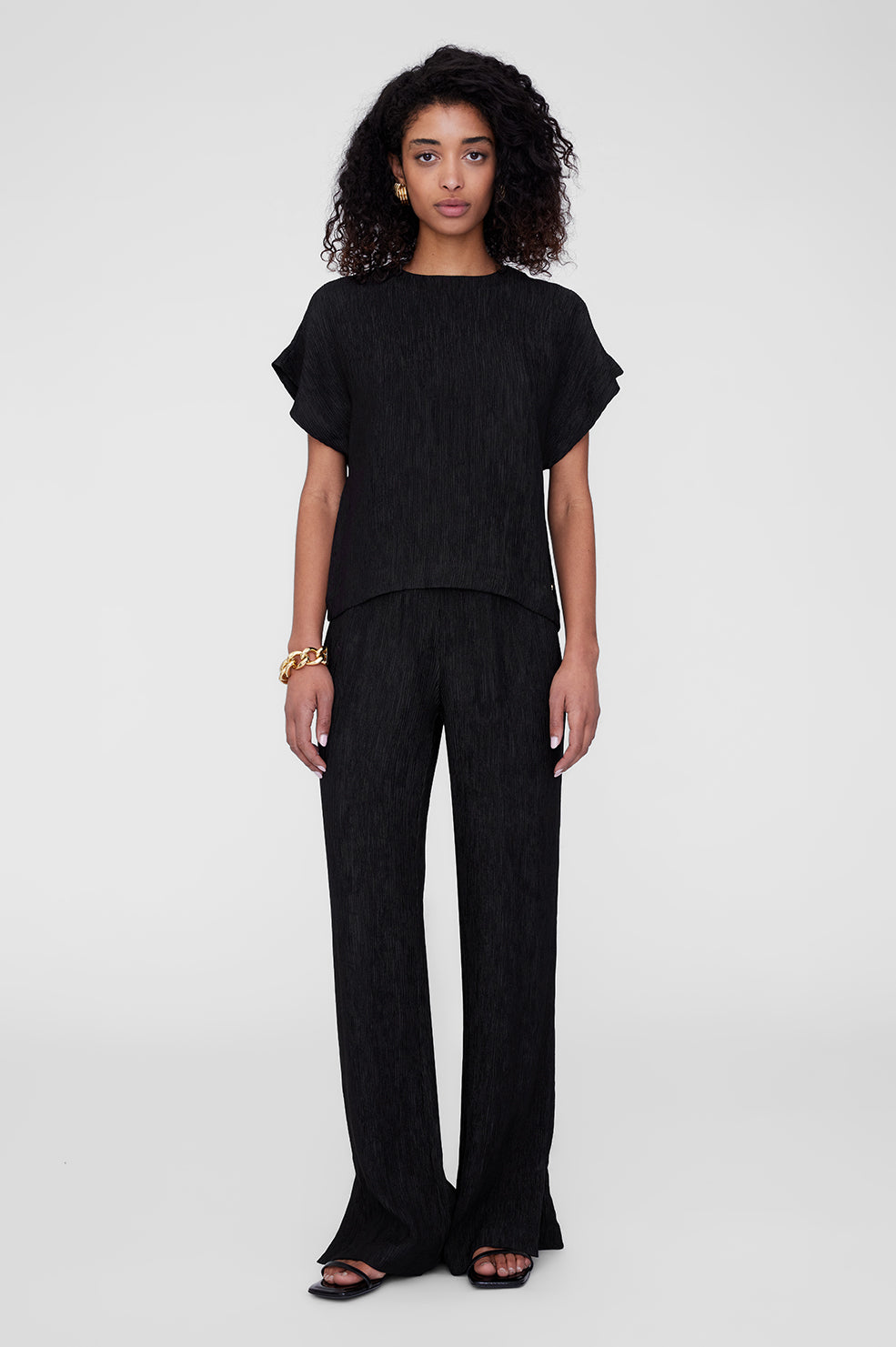 JOLLIE TOP - BLACK CRINKLE