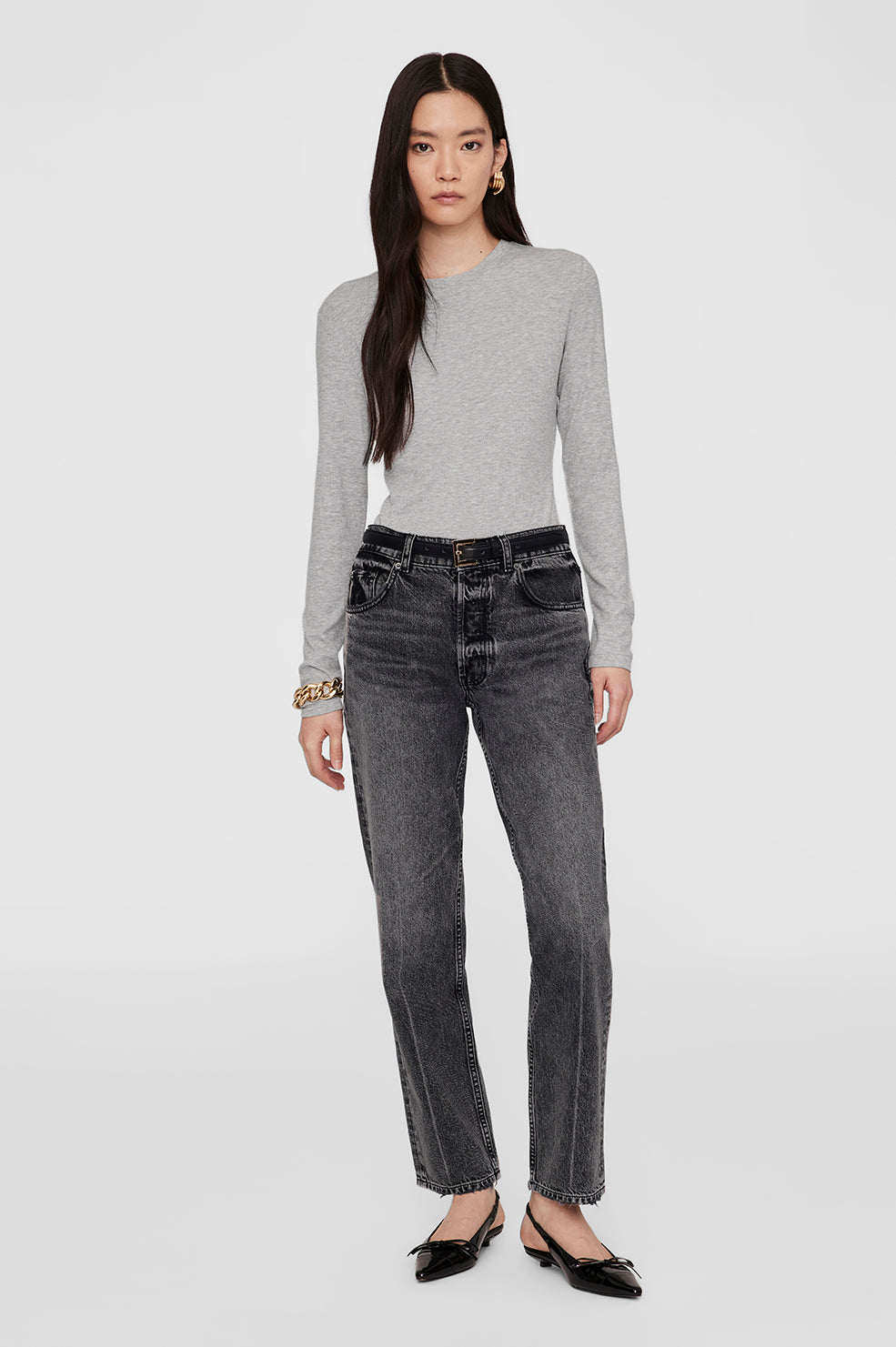 JO LONG SLEEVE TEE - HEATHER GREY