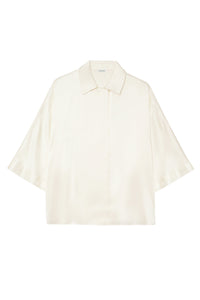 Chemise à manches courtes Julia en soie - Ecru