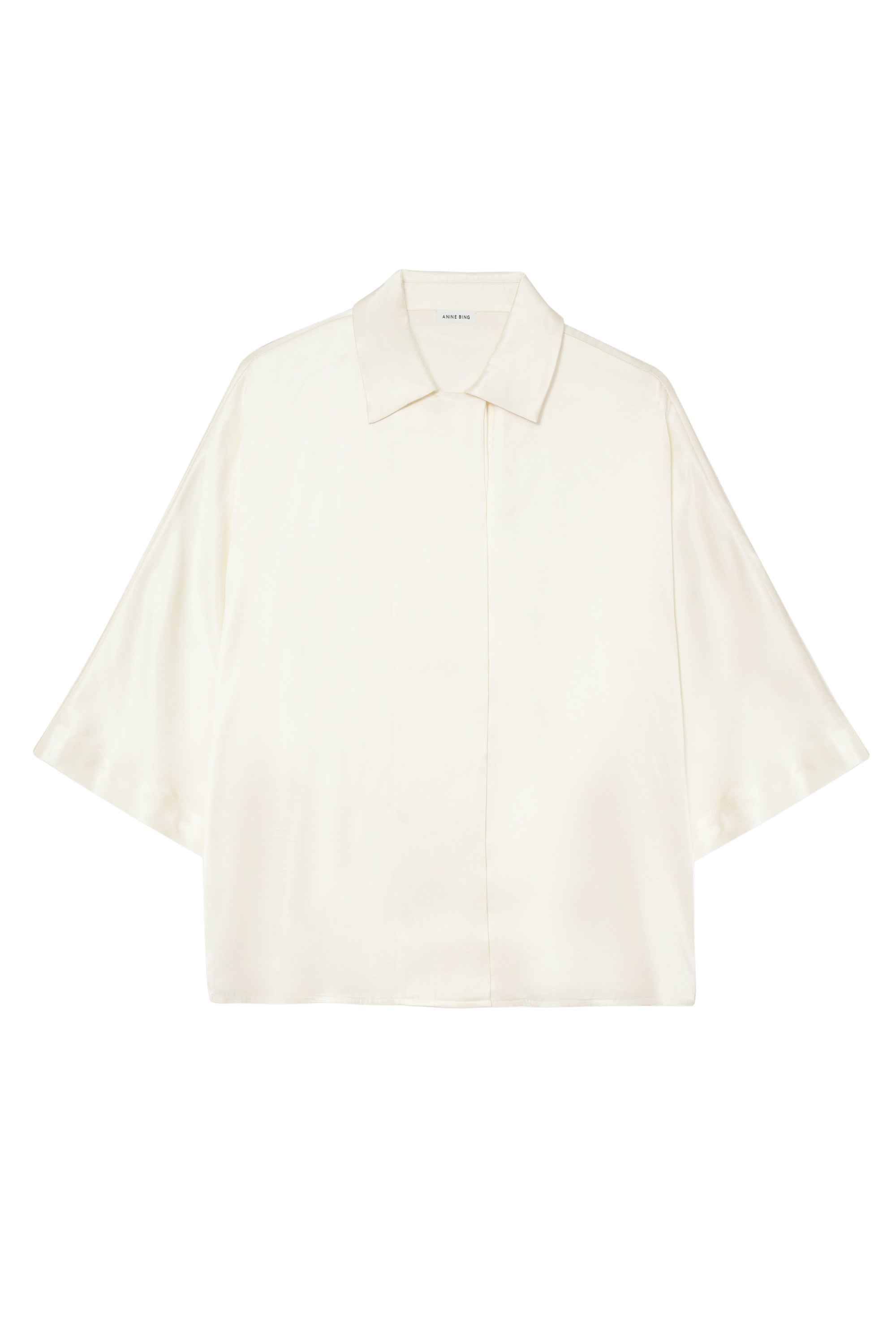 Chemise à manches courtes Julia en soie - Ecru