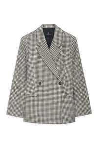 KAIA BLAZER - CREAM AND TAN CHECK