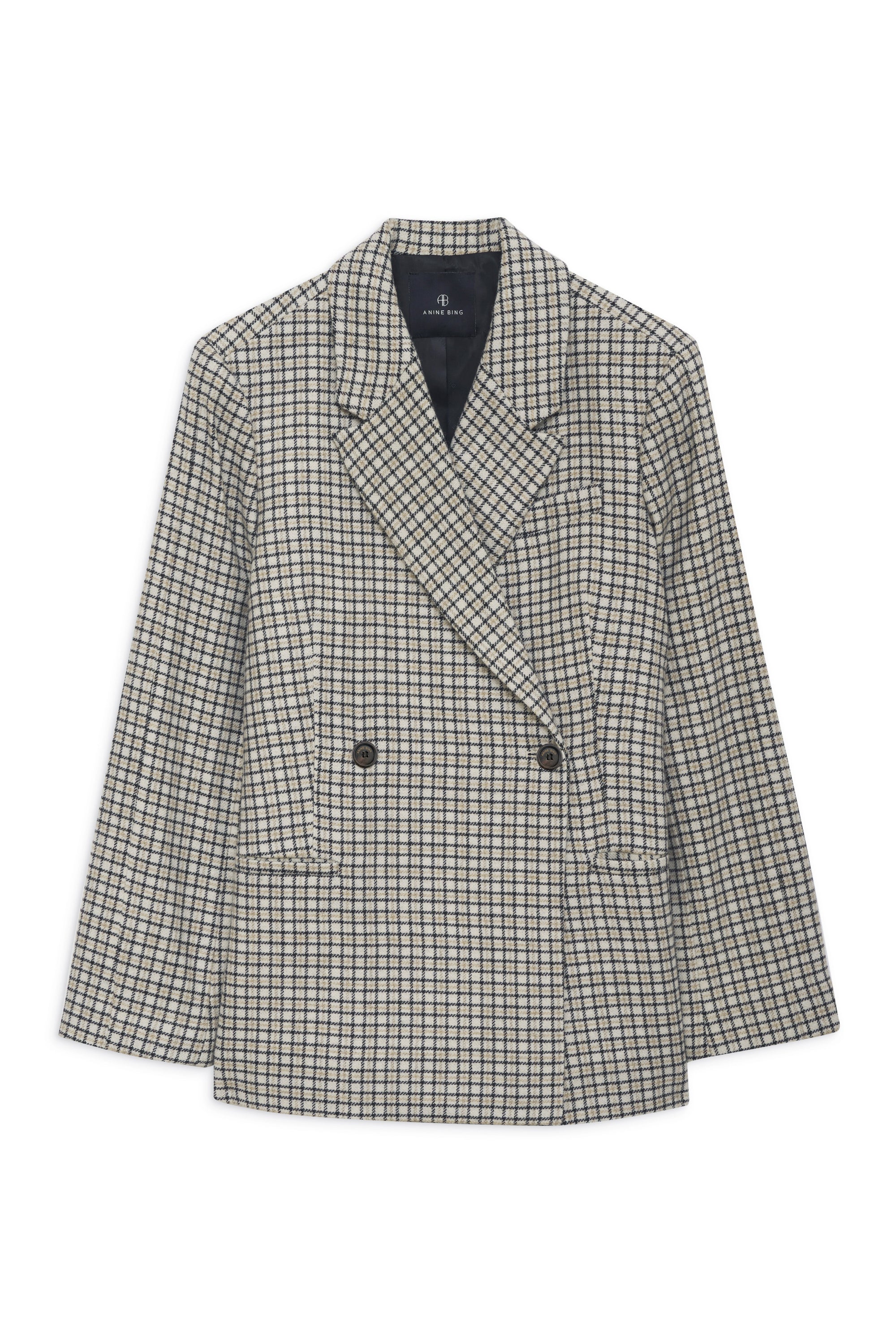 KAIA BLAZER - CREAM AND TAN CHECK