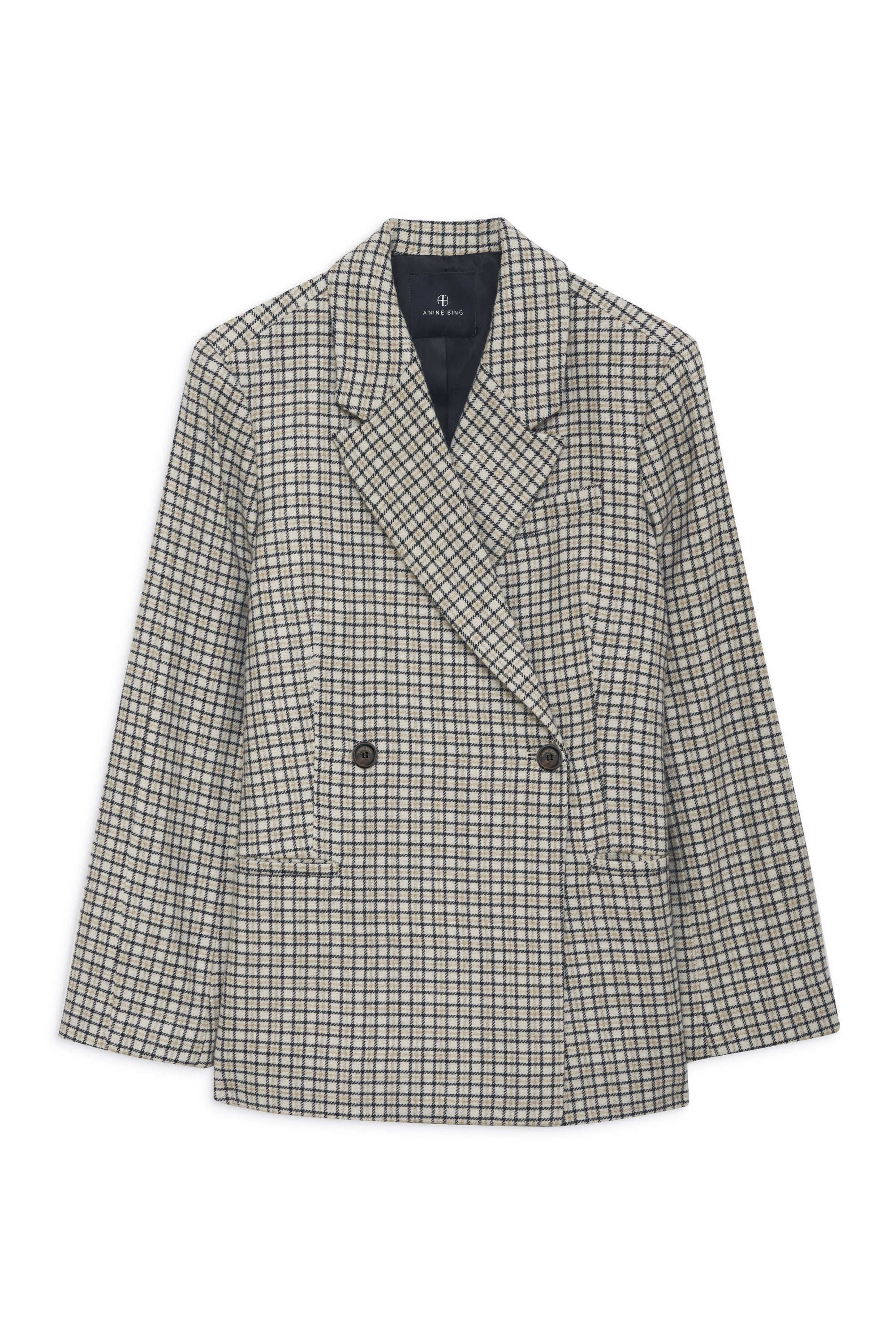 KAIA BLAZER - CREAM AND TAN CHECK