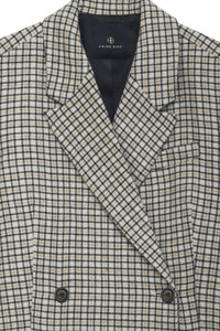 KAIA BLAZER - CREAM AND TAN CHECK