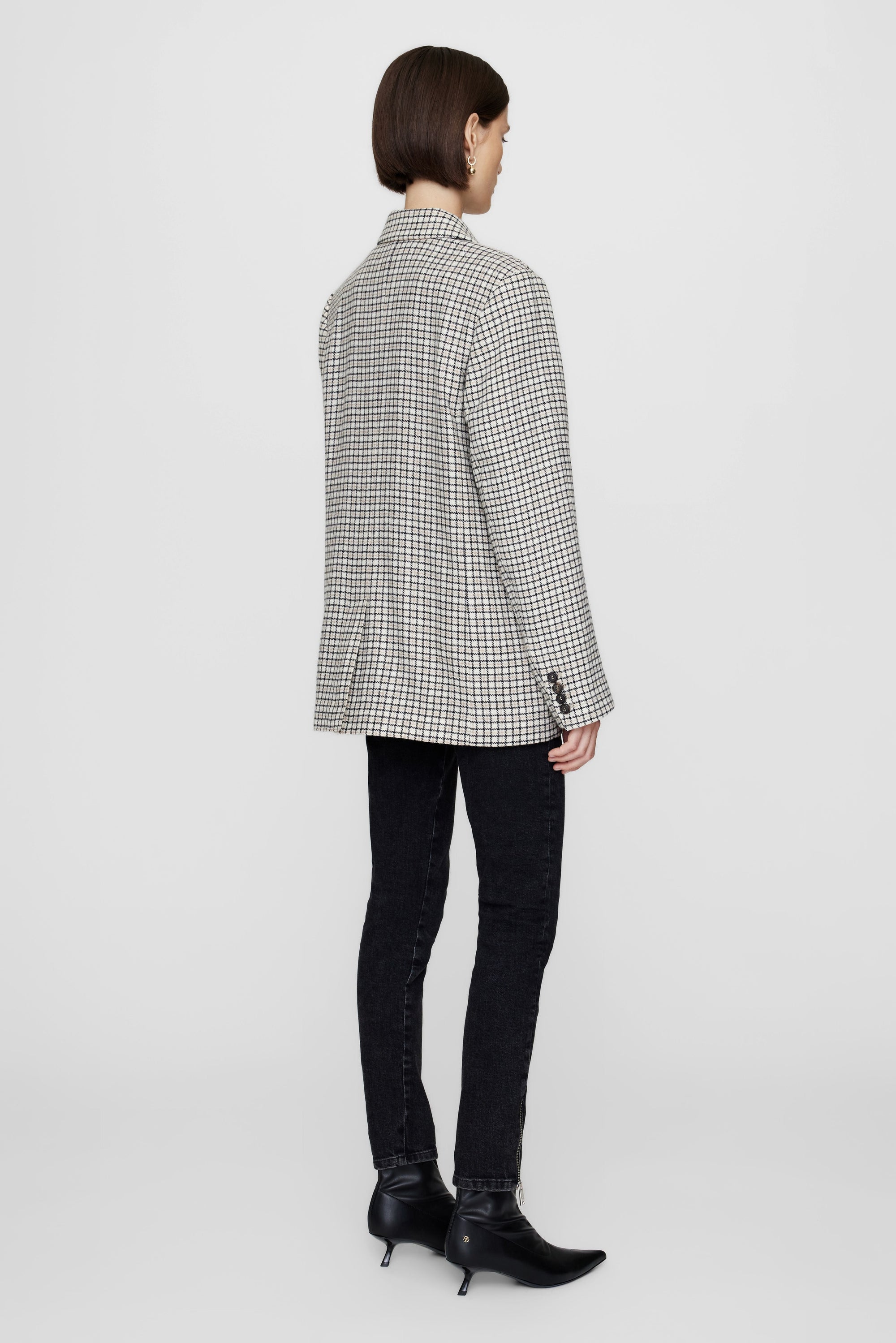 KAIA BLAZER - CREAM AND TAN CHECK