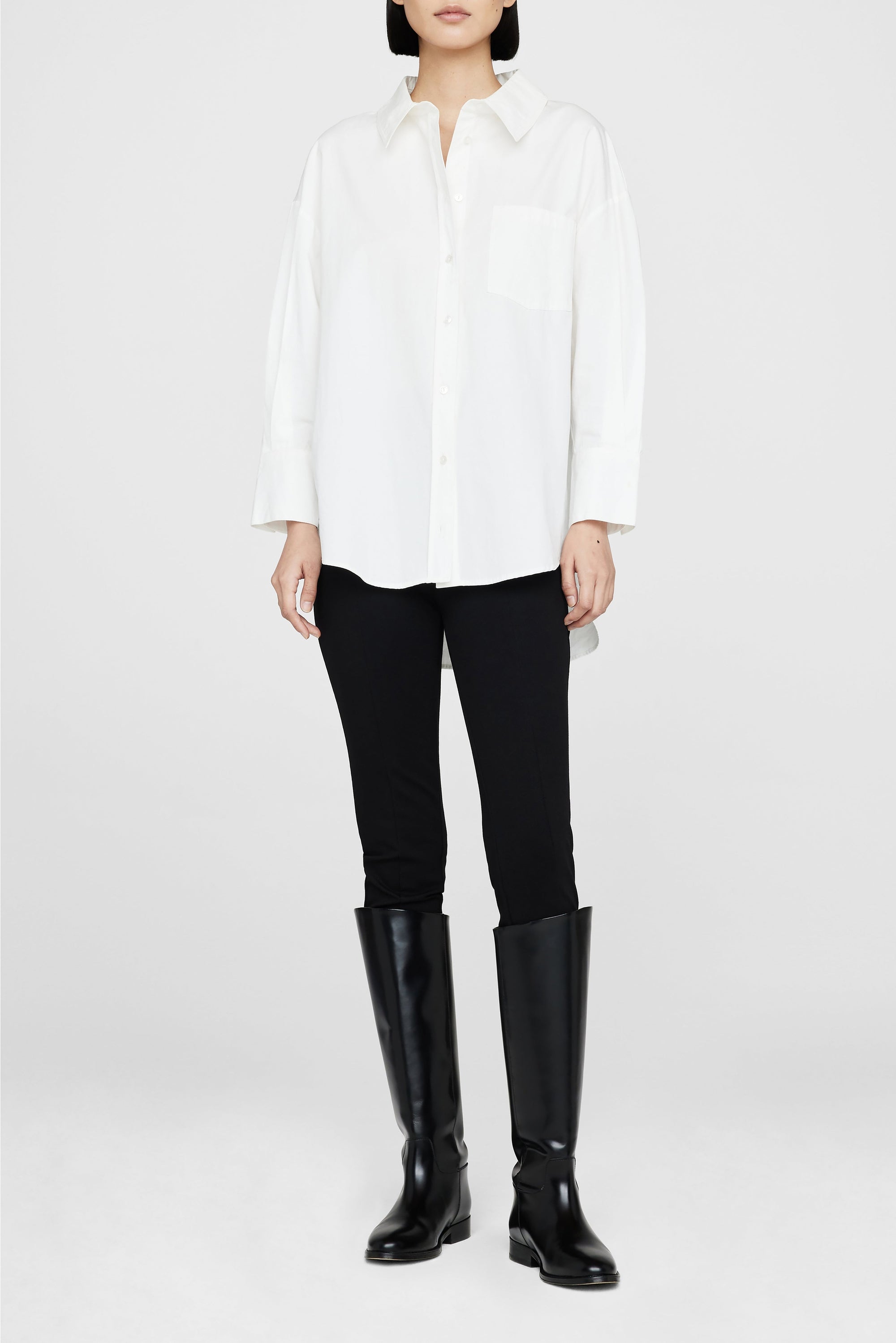 Bottes hautes Kari en cuir - Black