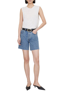 Kat High Waist Shorts - Blue