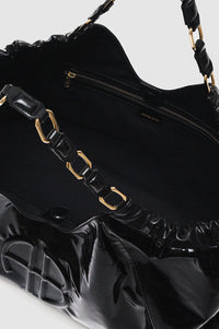KATE TOTE - HIGH-SHINE BLACK
