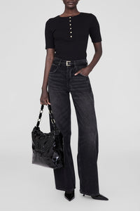 KATE SHOULDER BAG - HIGH-SHINE BLACK