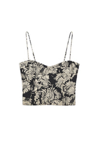 6qty NEW / KEIRAN TOP - BLACK FLORAL PRINT