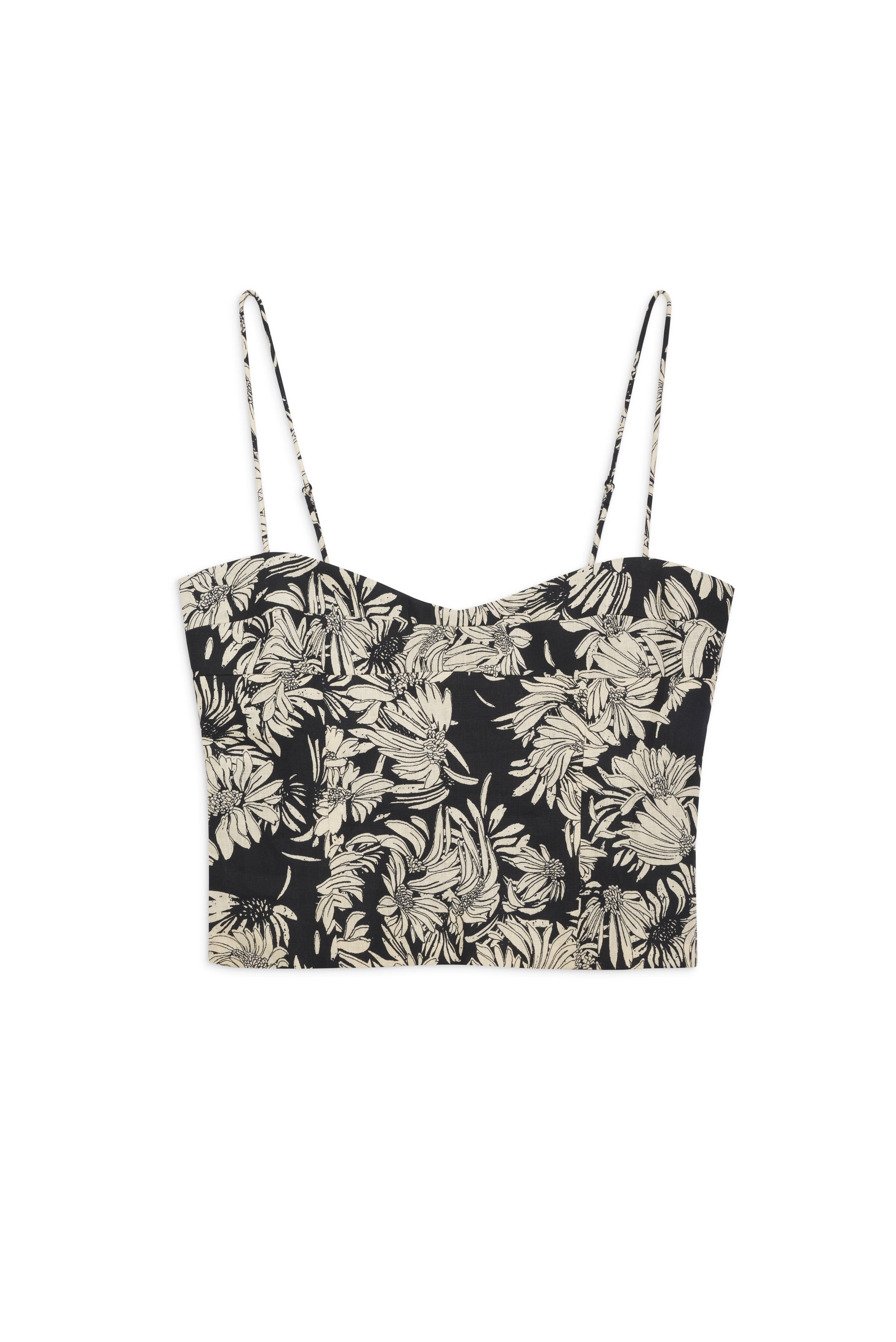 6qty NEW / KEIRAN TOP - BLACK FLORAL PRINT