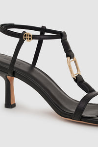 Sandales à talons Kiera en cuir - Black