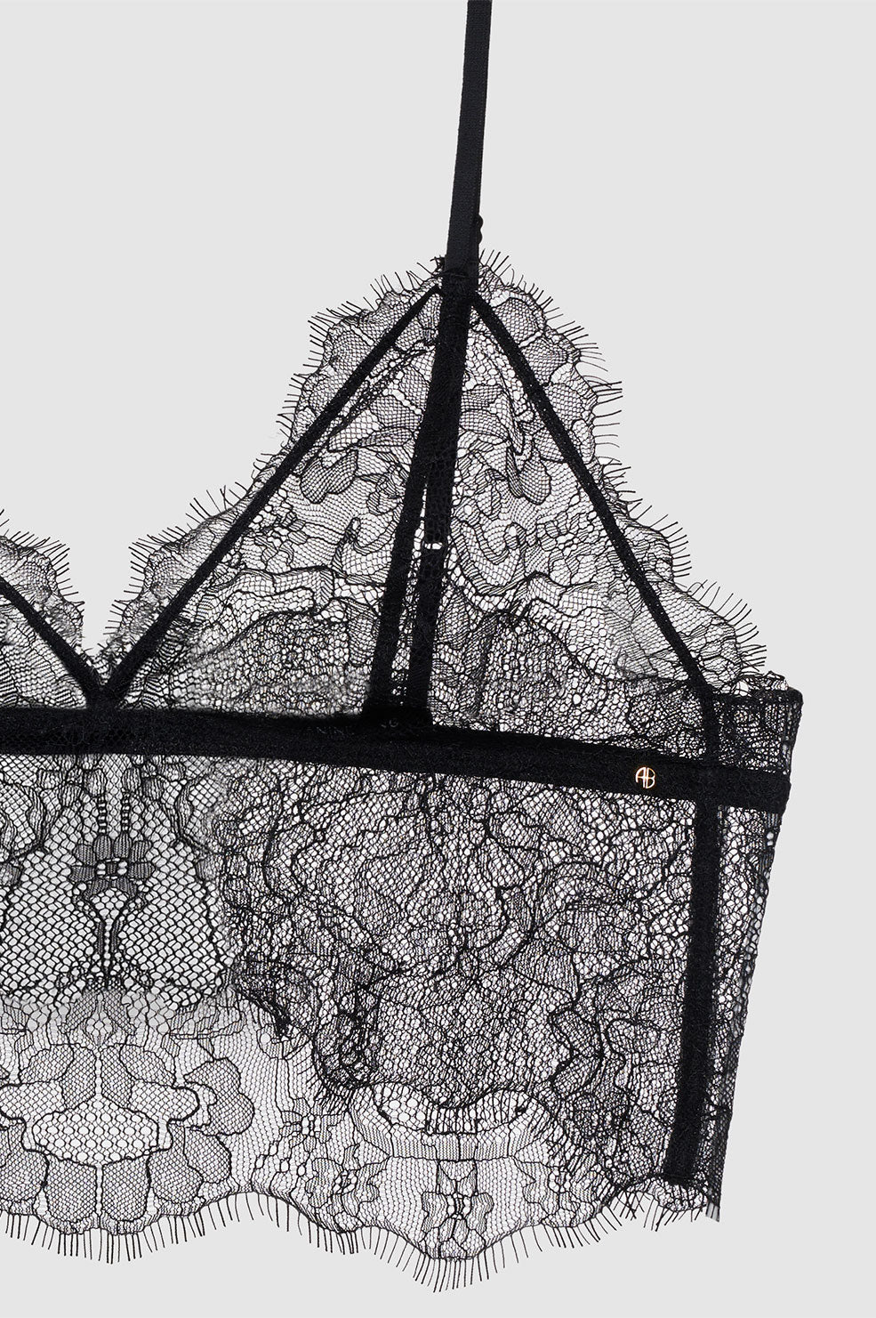 36qty NEW / LACE BRALETTE - BLACK