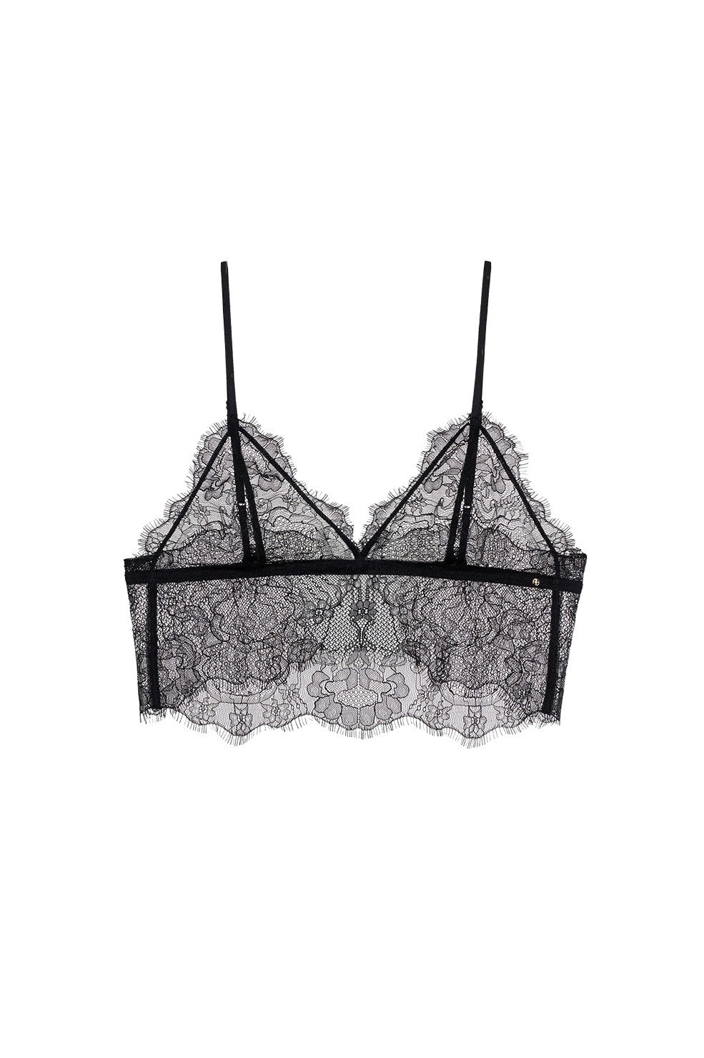 36qty NEW / LACE BRALETTE - BLACK
