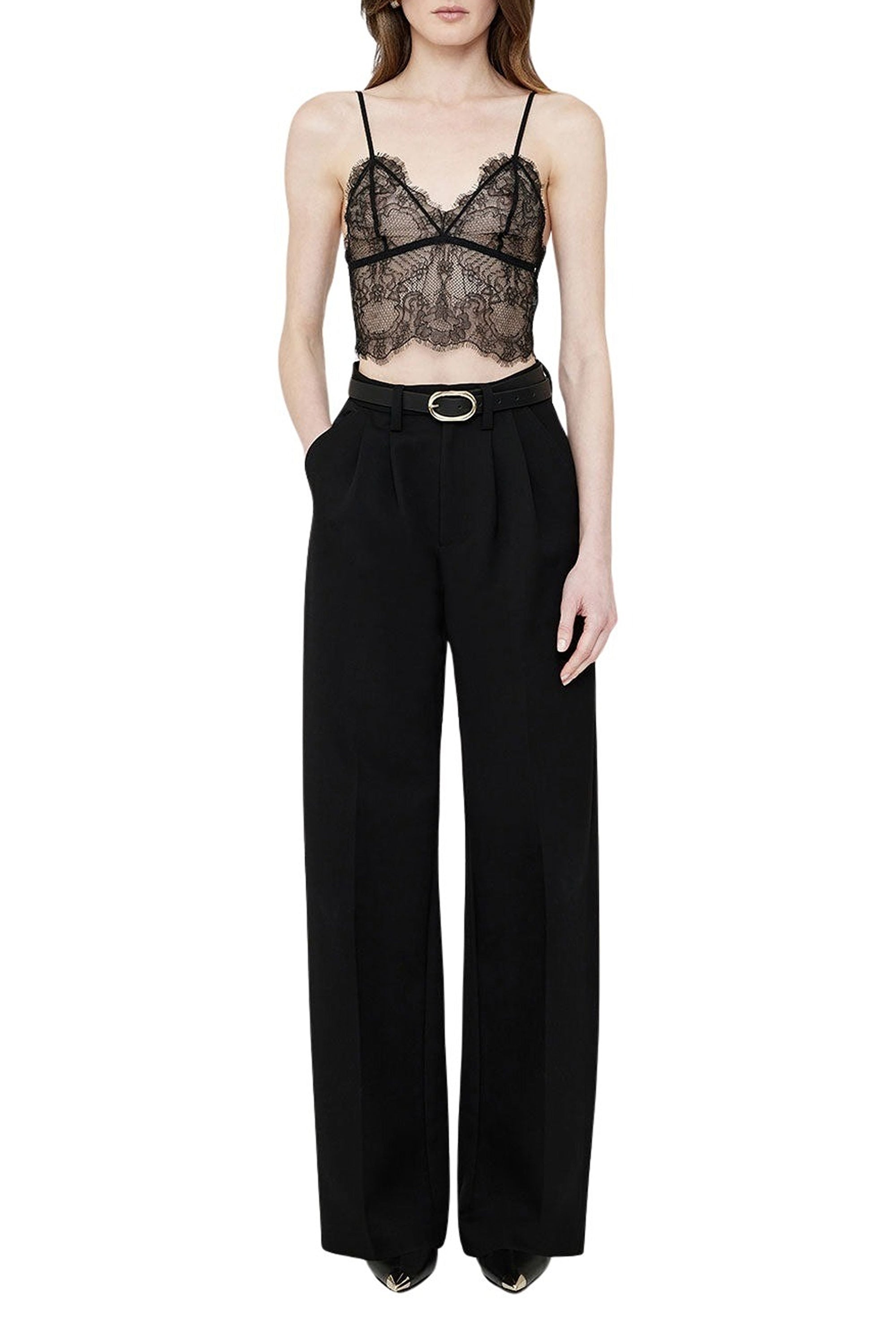 36qty NEW / LACE BRALETTE - BLACK