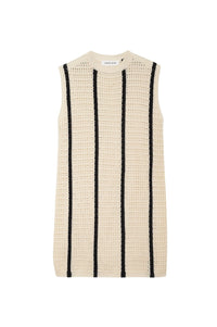 1qty NEW / LANIE DRESS - IVORY AND BLACK STRIPE