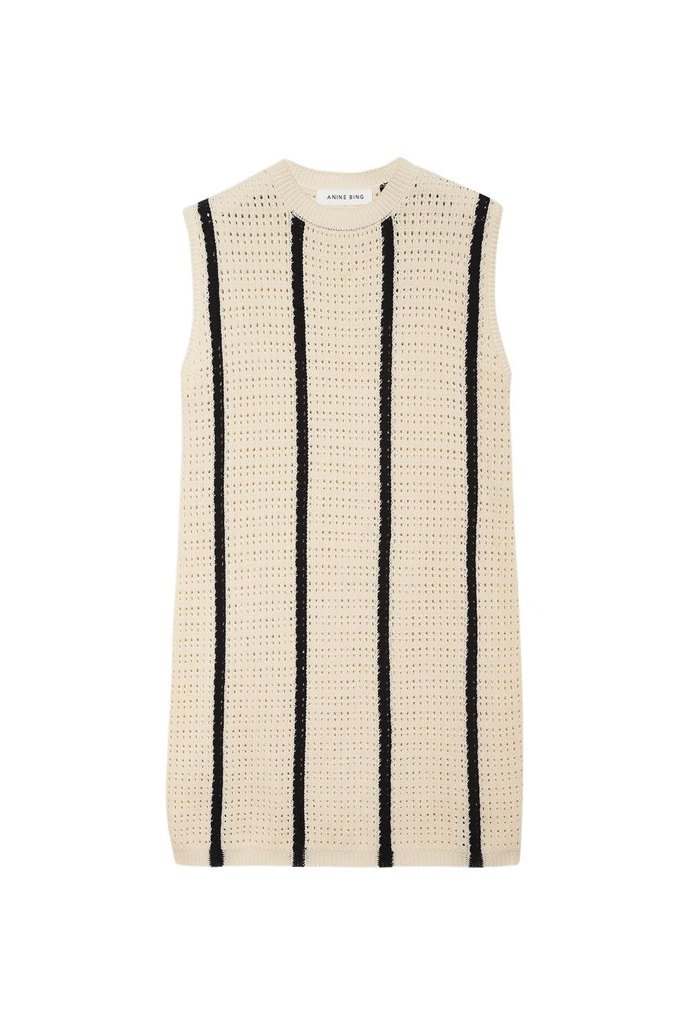 LANIE DRESS - IVORY AND BLACK STRIPE