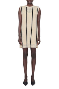 LANIE DRESS - IVORY AND BLACK STRIPE