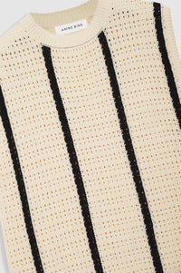 LANIE DRESS - IVORY AND BLACK STRIPE