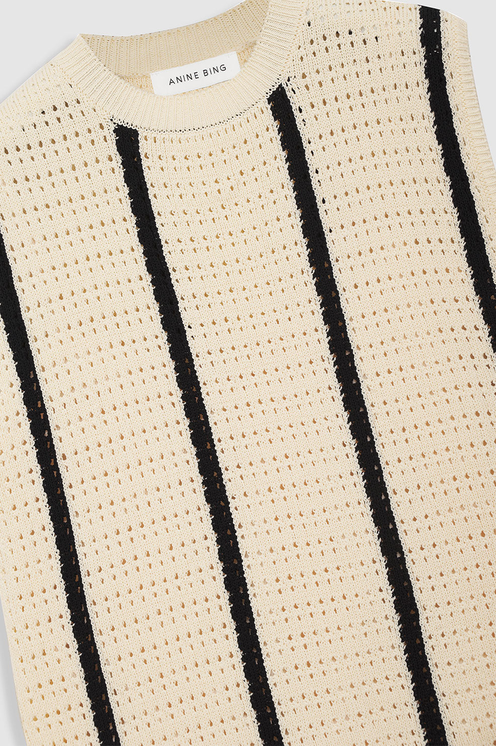LANIE DRESS - IVORY AND BLACK STRIPE