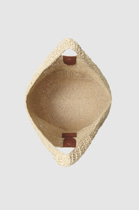 9qty NEW / LARGE LEAH HOBO - NATURAL WITH COGNAC