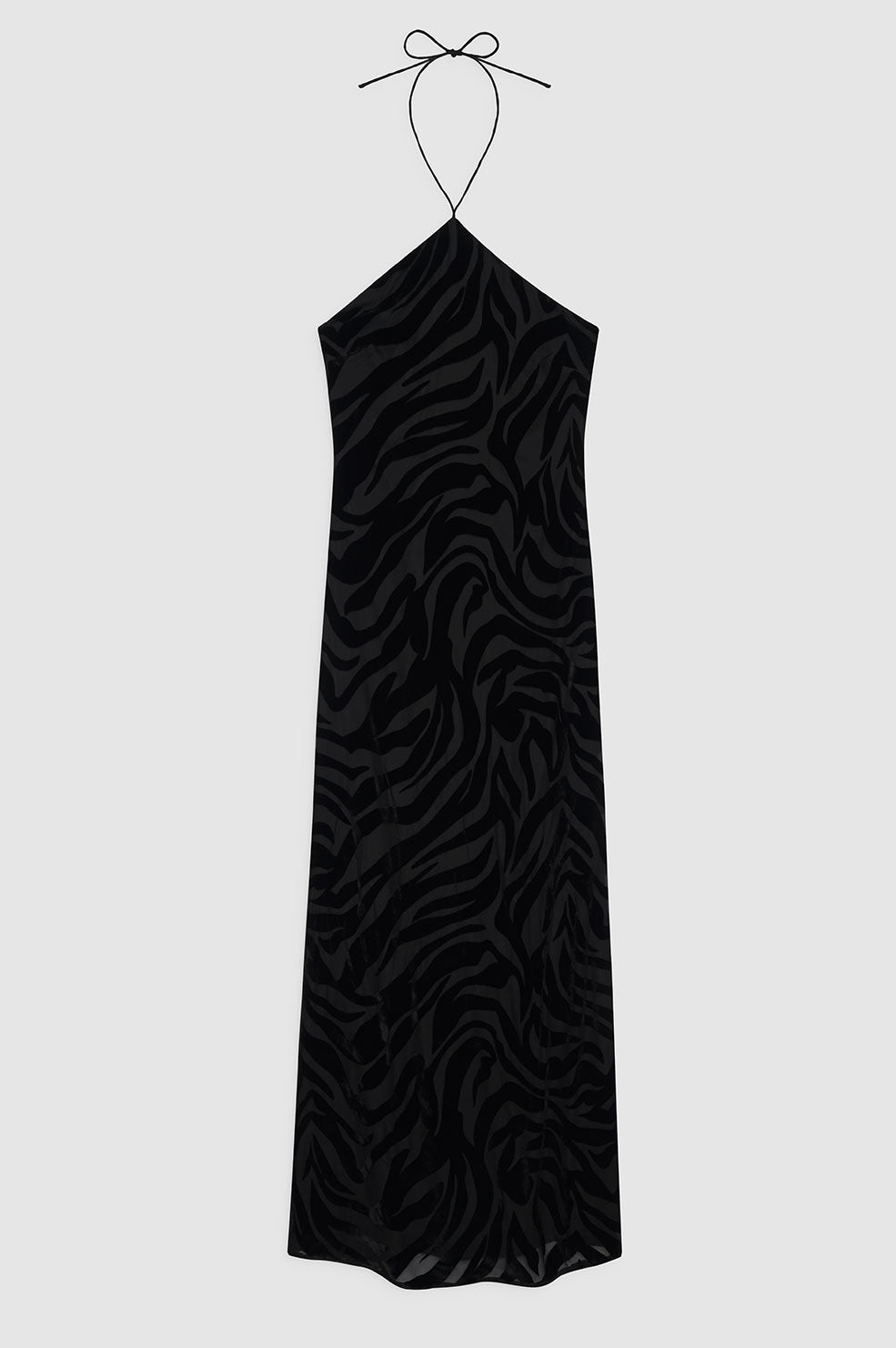 LEANNE DRESS - BLACK ZEBRA BURNOUT