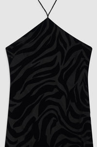 LEANNE DRESS - BLACK ZEBRA BURNOUT
