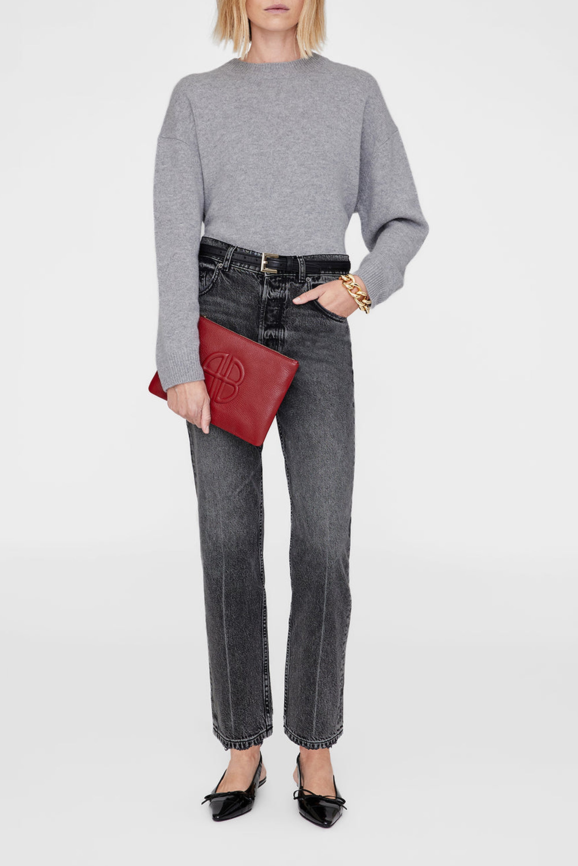 5qty NEW / LILI POUCH - RED PEBBLED