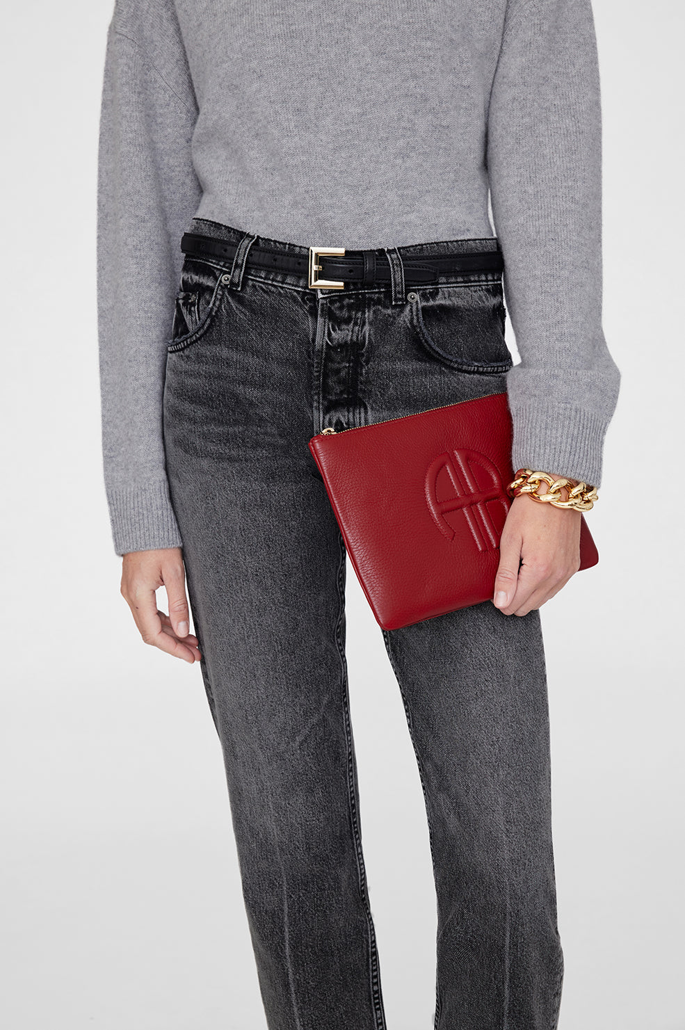 5qty NEW / LILI POUCH - RED PEBBLED