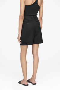 Liza wool high waist shorts - Black