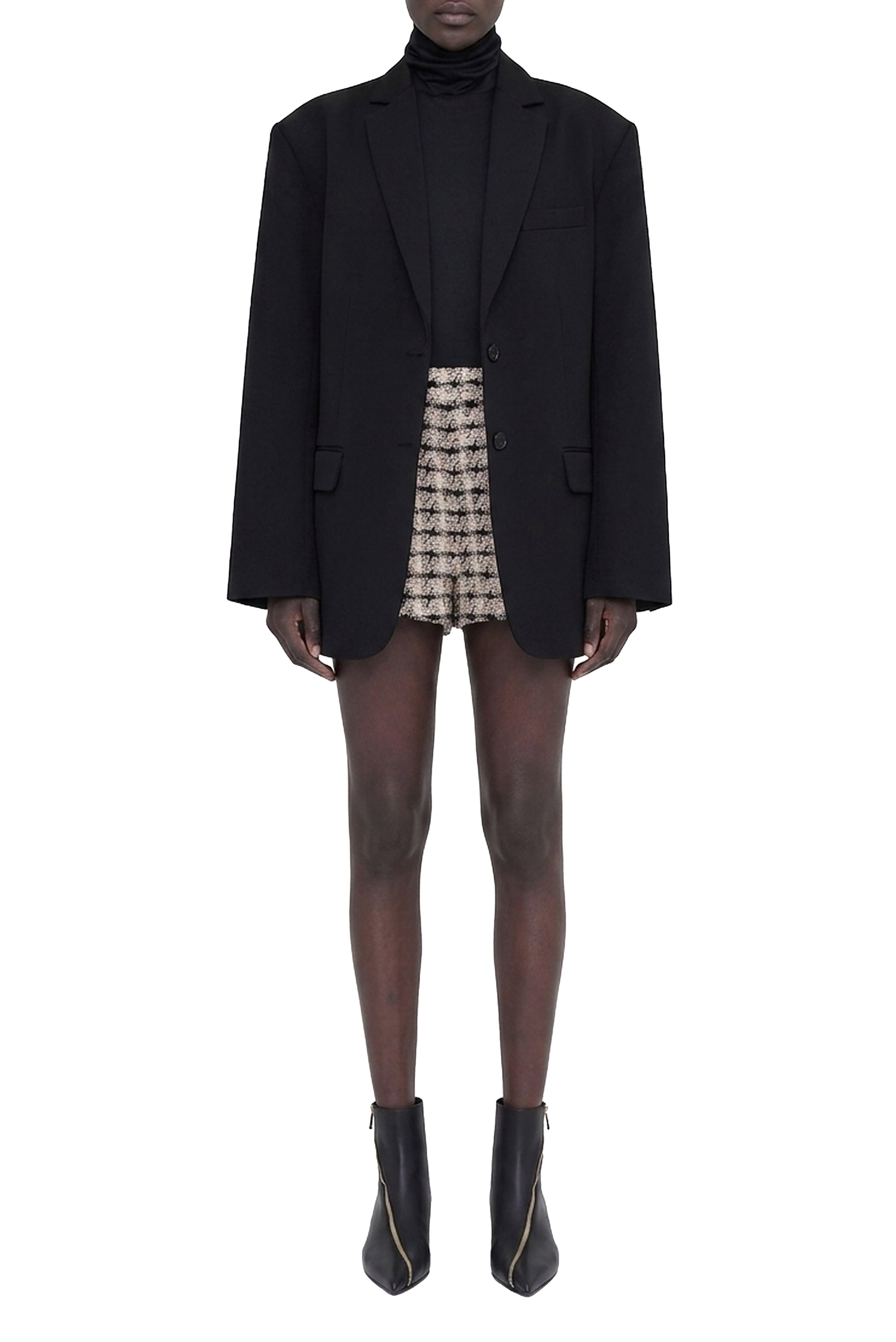 Lyle tweed mid-rise shorts - Beige & Black