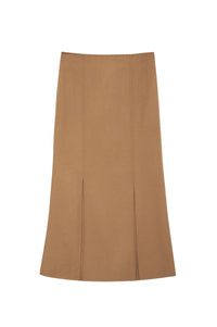 Jupe midi Lyn en laine - Brown