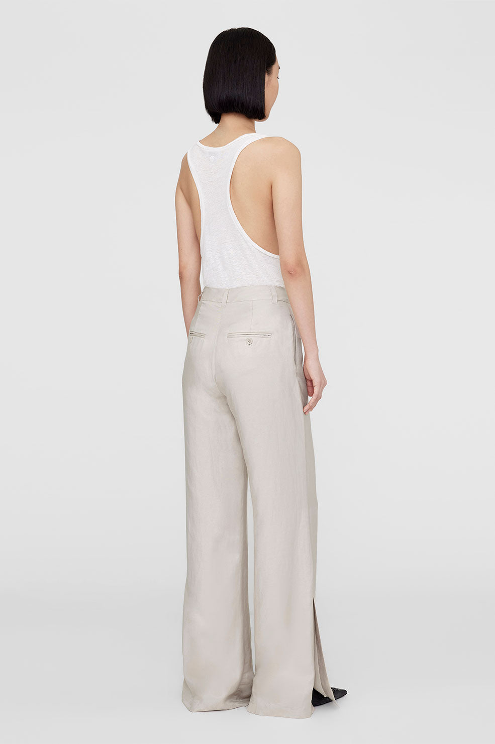 LYRA TROUSER - DOVE LINEN BLEND